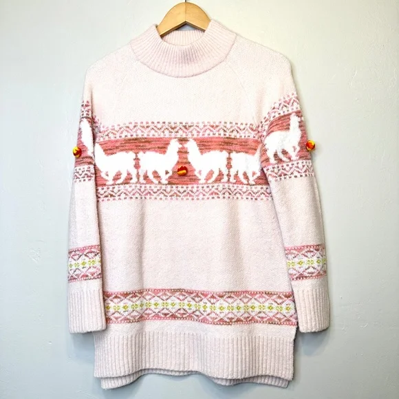 Anthropologie | Aimee Pommed Novelty Print Alpaca Mock Neck Sweater - Picture 5 of 16